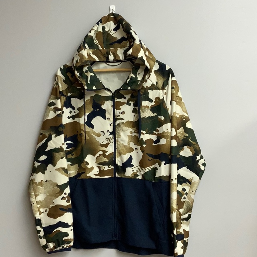 NWOT Men’s Nike Pro Flex Vent HD Full-zip Hooded Jacket Size Large Navy/Camo